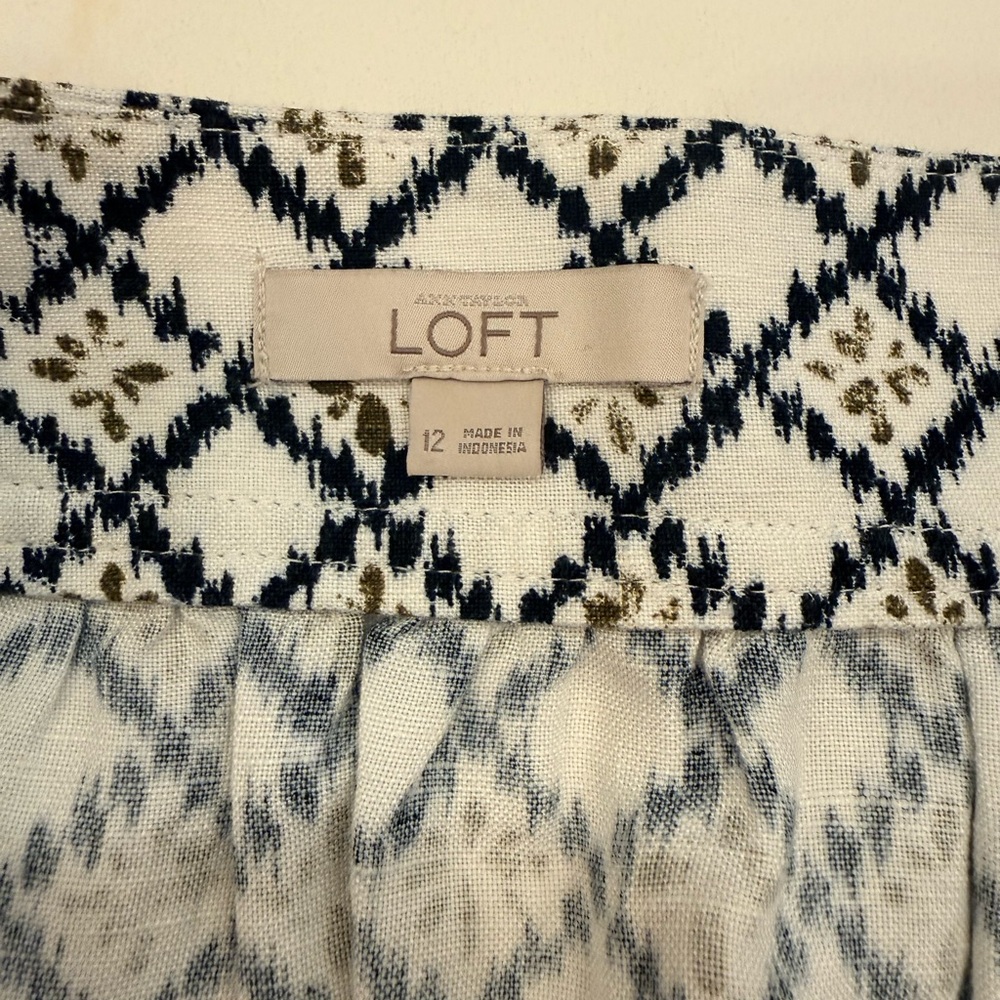 LOFT Black and White Patterned Mini Skirt - Picture 2 of 8